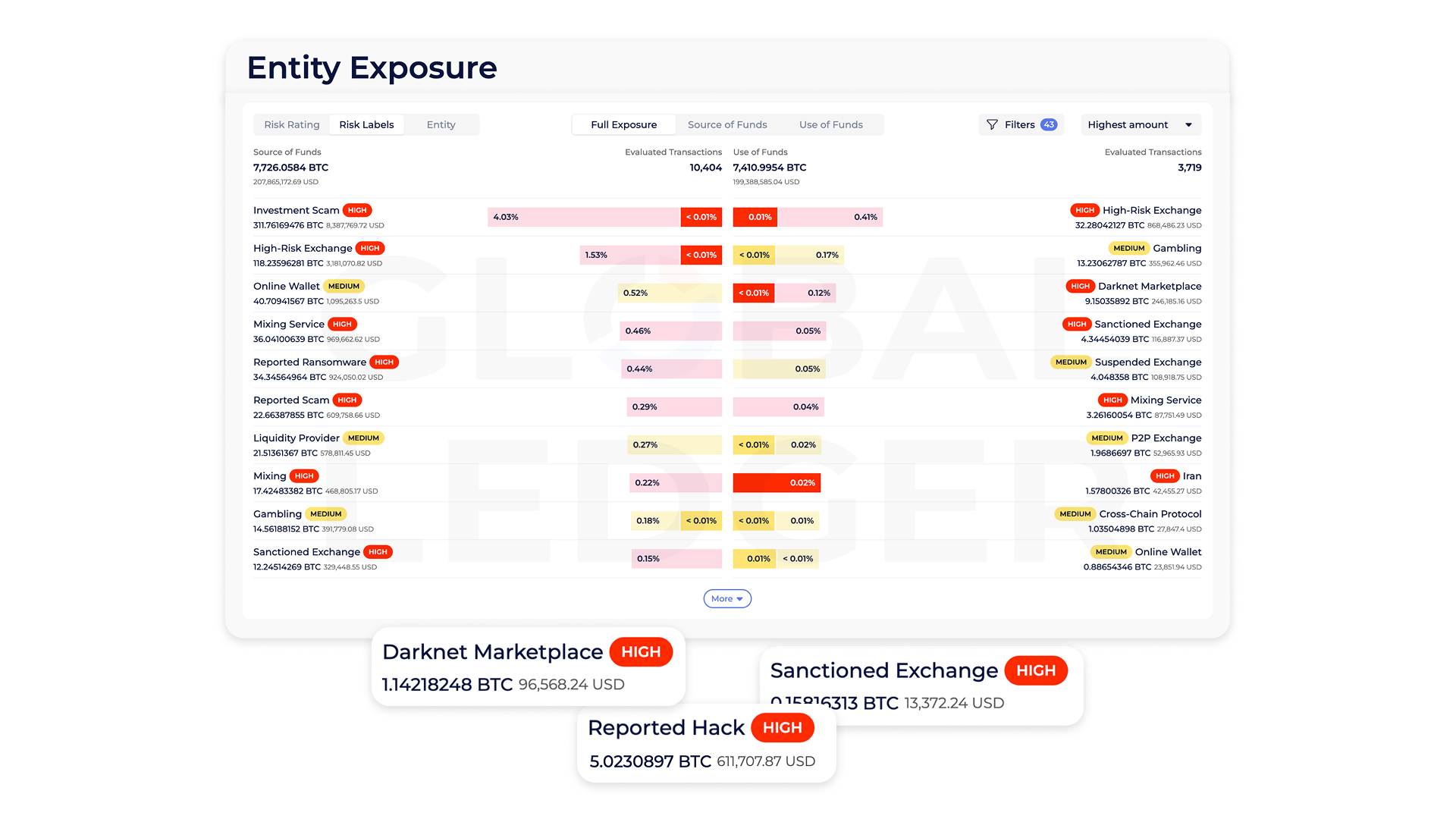 Entity Exposure Report in Global Ledger